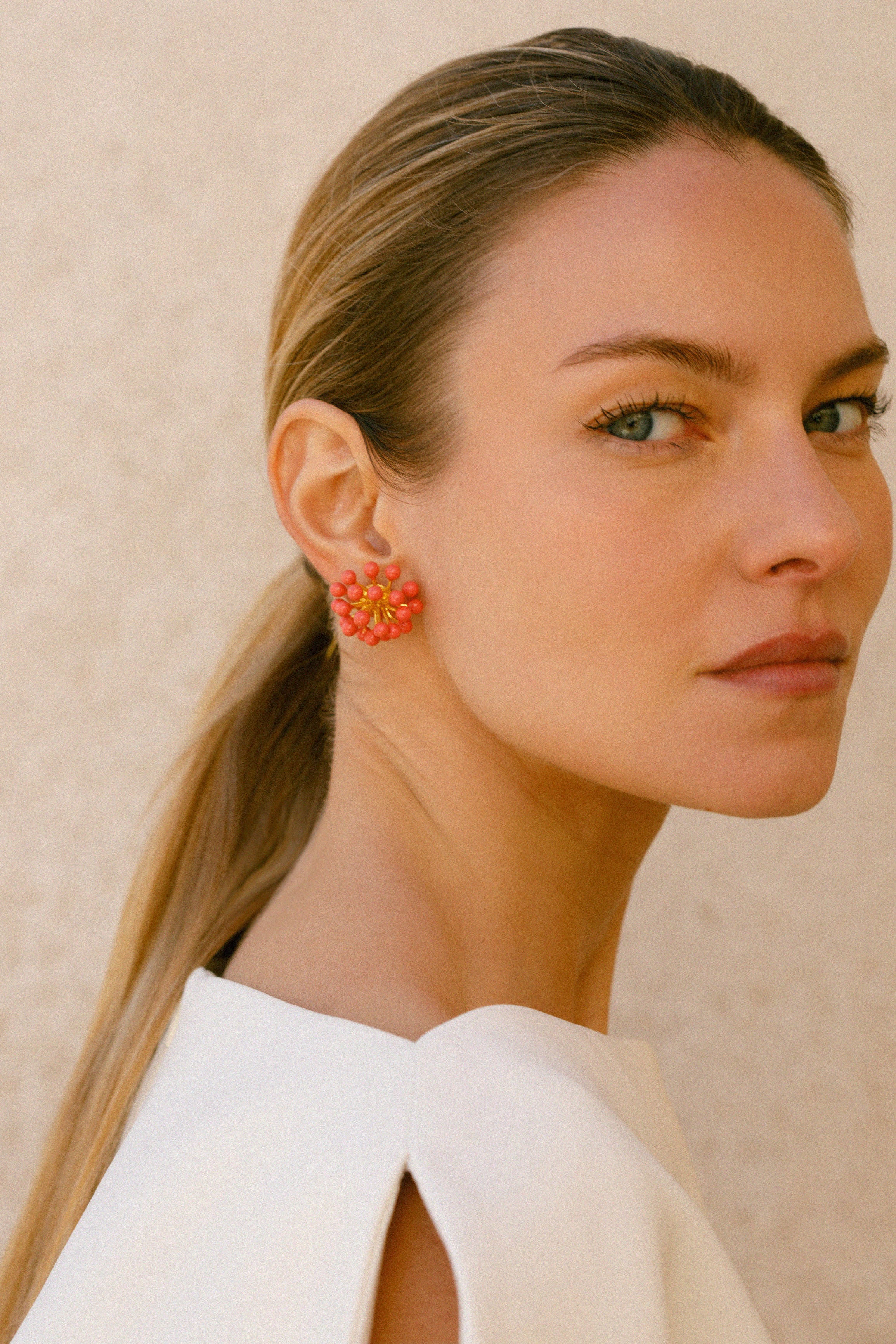 Pendientes Victoria Coral